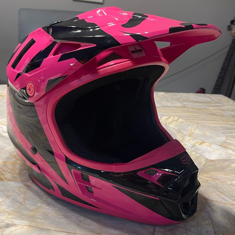 Fox V1 Pink Race Helmet
